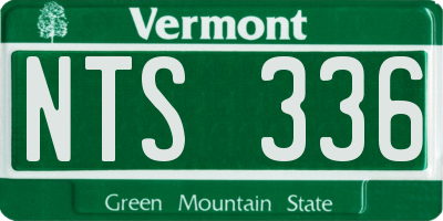 VT license plate NTS336