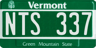 VT license plate NTS337
