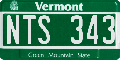 VT license plate NTS343
