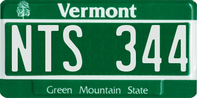 VT license plate NTS344