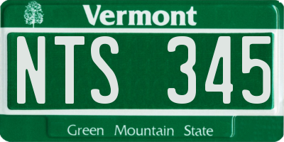 VT license plate NTS345