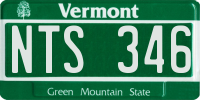 VT license plate NTS346