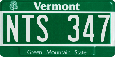 VT license plate NTS347