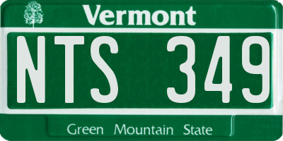 VT license plate NTS349