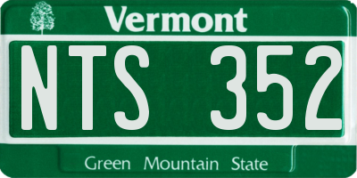 VT license plate NTS352