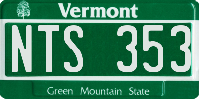 VT license plate NTS353