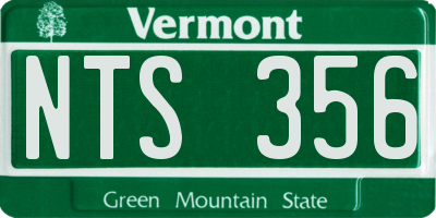 VT license plate NTS356