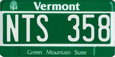 VT license plate NTS358