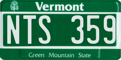 VT license plate NTS359