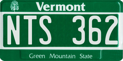 VT license plate NTS362
