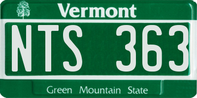 VT license plate NTS363