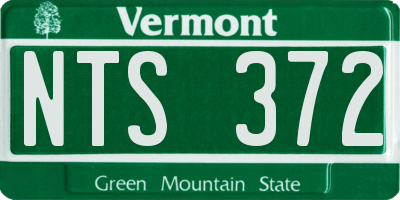 VT license plate NTS372