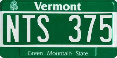 VT license plate NTS375
