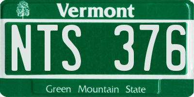 VT license plate NTS376