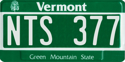 VT license plate NTS377