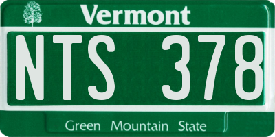 VT license plate NTS378