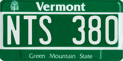 VT license plate NTS380