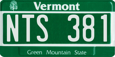 VT license plate NTS381