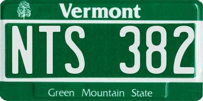 VT license plate NTS382