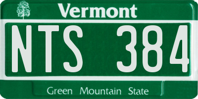 VT license plate NTS384