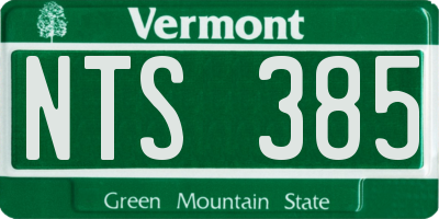 VT license plate NTS385
