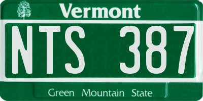 VT license plate NTS387