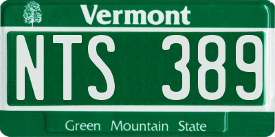 VT license plate NTS389