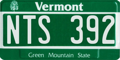VT license plate NTS392