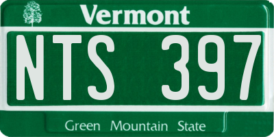 VT license plate NTS397