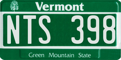 VT license plate NTS398