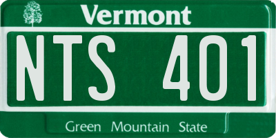 VT license plate NTS401