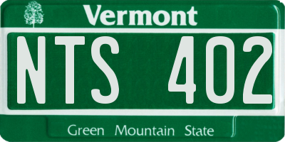 VT license plate NTS402