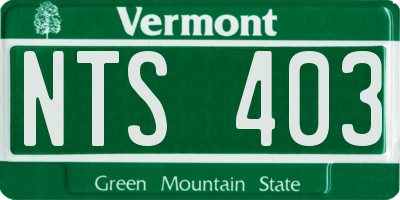 VT license plate NTS403