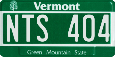 VT license plate NTS404