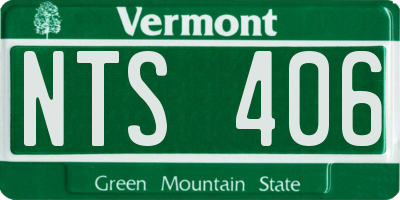 VT license plate NTS406