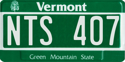 VT license plate NTS407