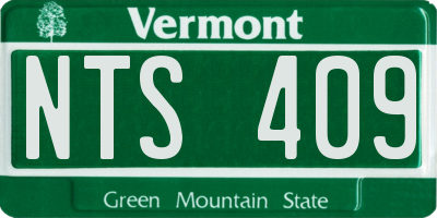 VT license plate NTS409