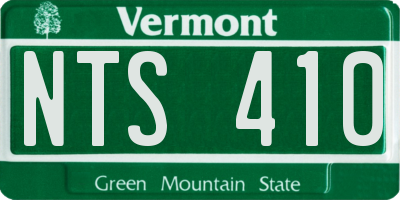 VT license plate NTS410