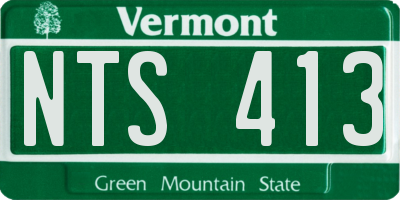 VT license plate NTS413