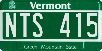 VT license plate NTS415