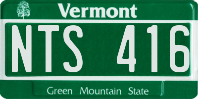 VT license plate NTS416