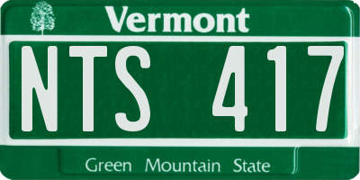 VT license plate NTS417