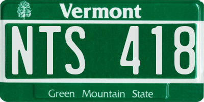 VT license plate NTS418