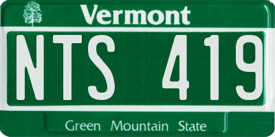 VT license plate NTS419