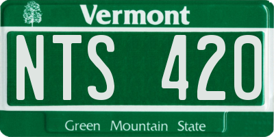 VT license plate NTS420