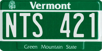 VT license plate NTS421
