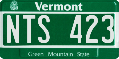 VT license plate NTS423