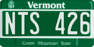 VT license plate NTS426