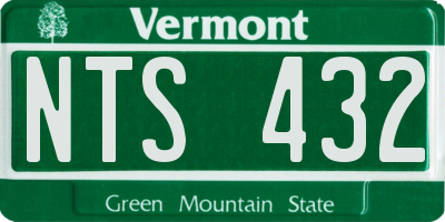 VT license plate NTS432