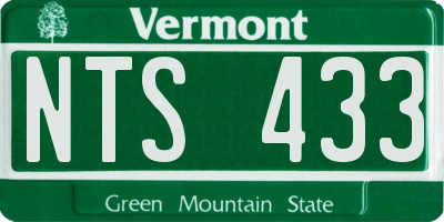 VT license plate NTS433
